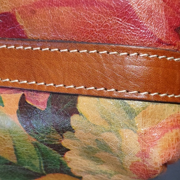 Patricia Nash " Benvenuto" Floral Distressed Leather Tote/Shoulder Bag - Picture 13 of 13